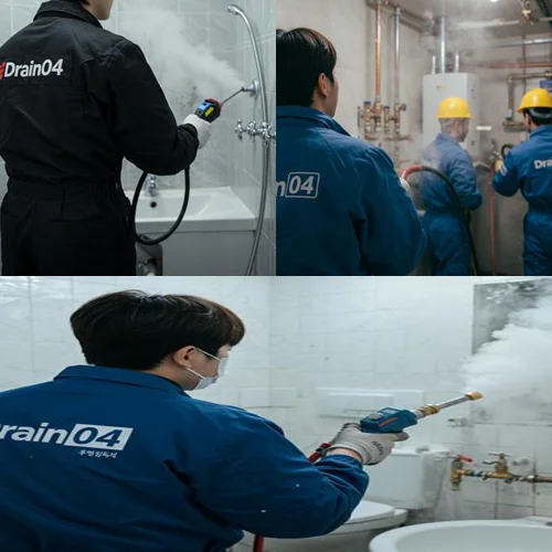 신생동 언 수도 녹임 얼었을때 해빙 꽁꽁 언 하수도 완벽 복구