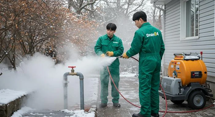 인천시 언 수도 녹임 얼었을때 해빙 하수구 해빙 전문가가 왔어요