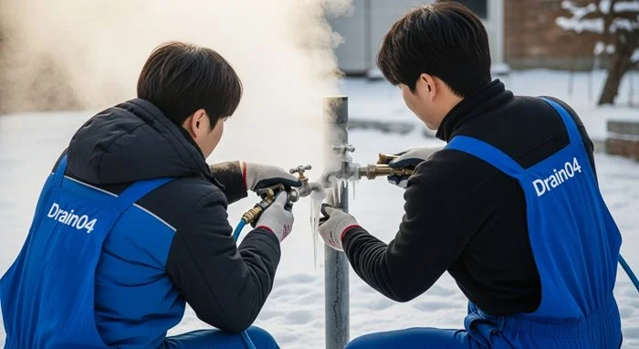 신포동 언 수도 녹임 얼었을때 해빙 해빙과 통수 한 번에 해결