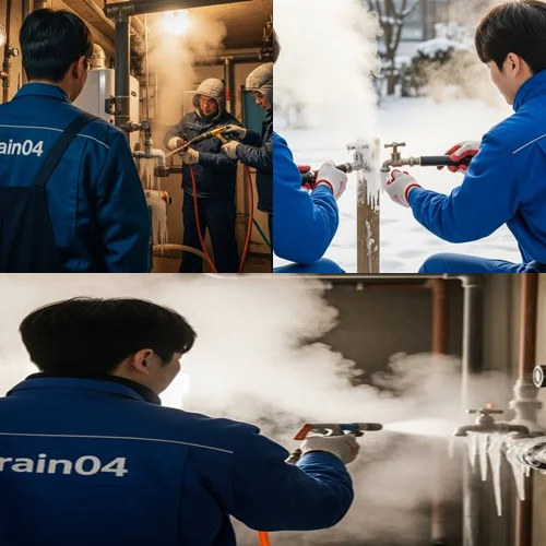 송현동 언 수도 녹임 해빙 업체 꽁꽁 언 하수도 완벽 복구
