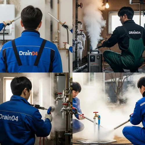 송현동 언 수도 녹임 해빙 업체 꽁꽁 언 하수도 완벽 복구