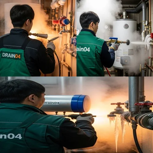 청천동 언 수도 녹임 해빙 업체 꽁꽁 언 배수관 시원하게