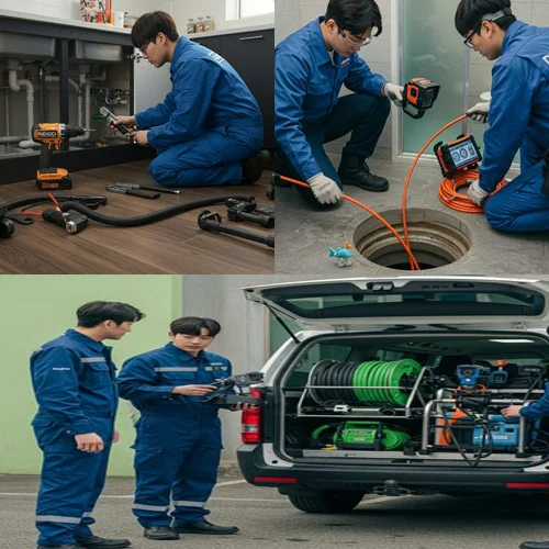 논현동 싱크대 막힘 배수구 음식물 꽉