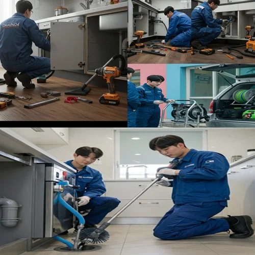 공촌동 변기 막힘 수리 관통기 작업