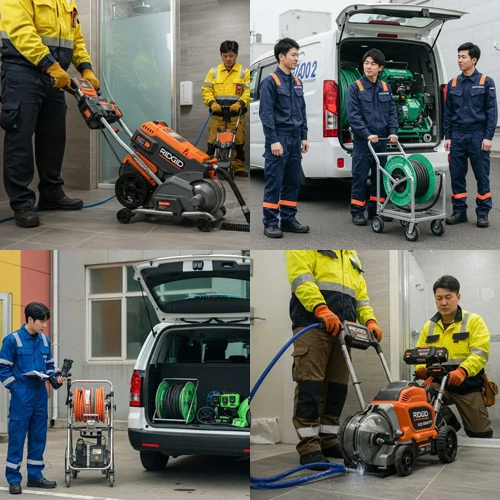 공촌동 변기 막힘 수리 관통기 작업