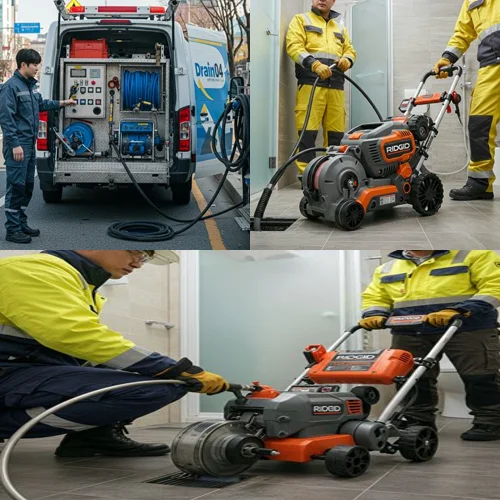 공촌동 변기 막힘 수리 관통기 작업