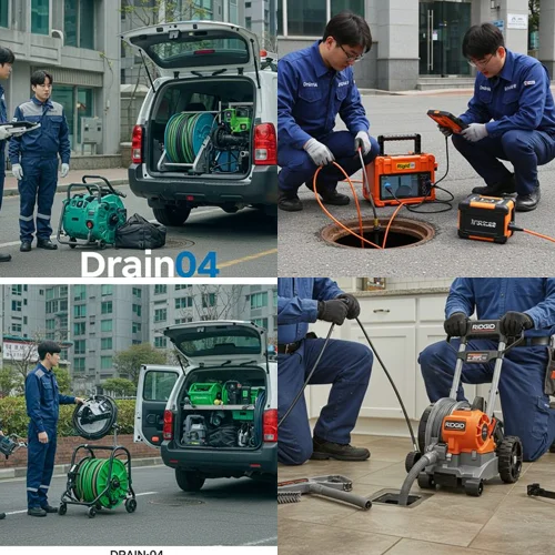 공촌동 변기 막힘 수리 관통기 작업