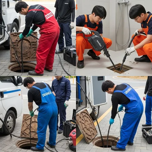 터미널 근처 식당 화장실, 관교동 변기 막힘 수리