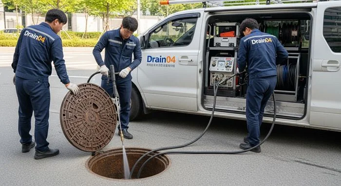 인천 화수동 하수구 뚫음 하수도, 부두 근처 식당 기름때 제거